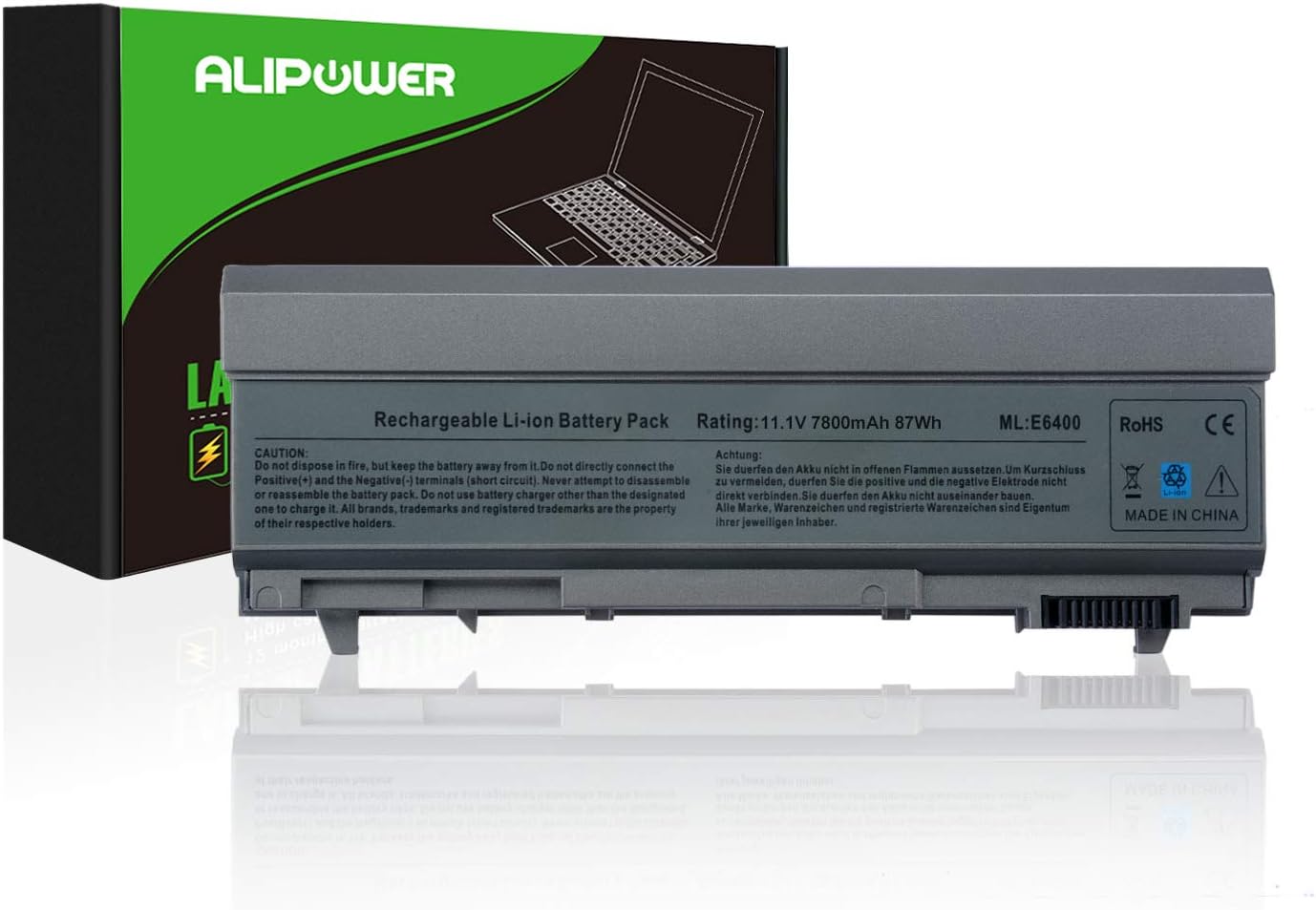 ALIPOWER 9-Cell Laptop Battery for Dell Latitude E6400 E6410 E6500 E6510 / Precision M4400, fits P/N PT434 W1193 KY265 312-0748