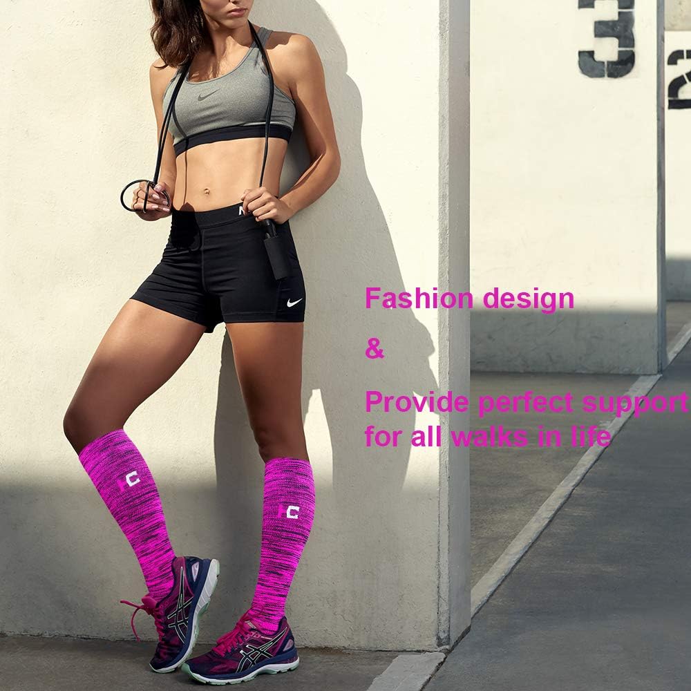 Compression Socks For Women&Men 1/3/6 Pairs - Best Medical for Running Athletic Flight Travel Circulation Recovery, 20-30mmHg: Clothing