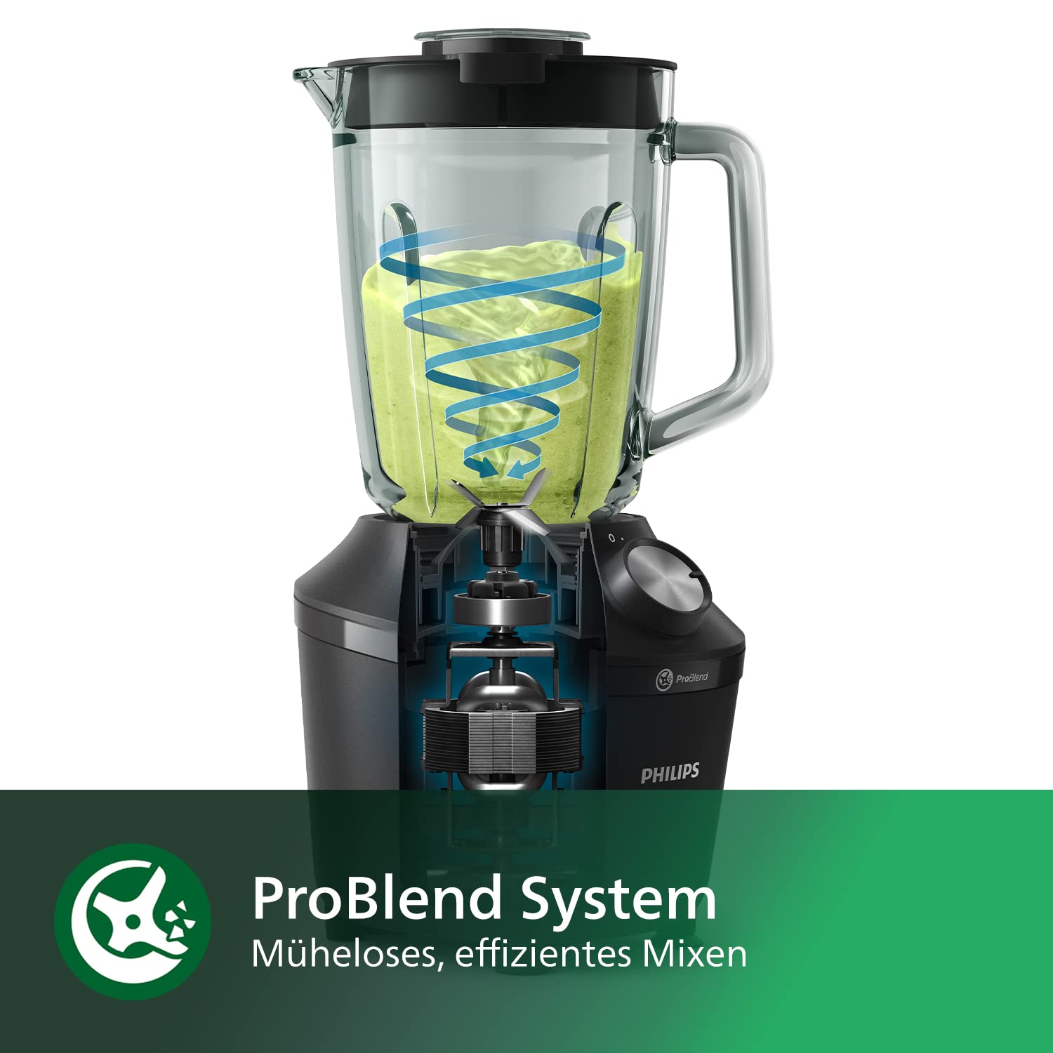 Philips Standmixer und Smoothie Maker – 600W, 2-Liter-Becher, HomeID-App, 2 Geschwindigkeitsstufen + Impulsfunktion, ProBlend, Ice-Crush-Funktion (HR2291/41) 2