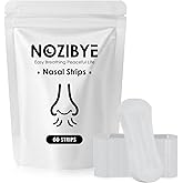 Nozibye Nose Strips for Breathing | Anti Snore & Better Sleep (60 Count, Clear) - Nasal Strips for Breathing, Stop Snoring, Clear Airways