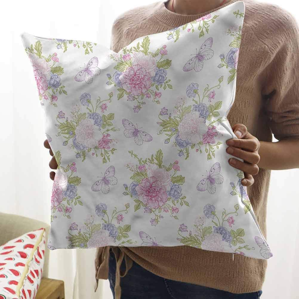 Amazon Com Houselook Shabby Chic Office Pillow Case Flower Buds Butterflies Pillow Case For Chair Deco Indoor 12 X12 Home Kitchen