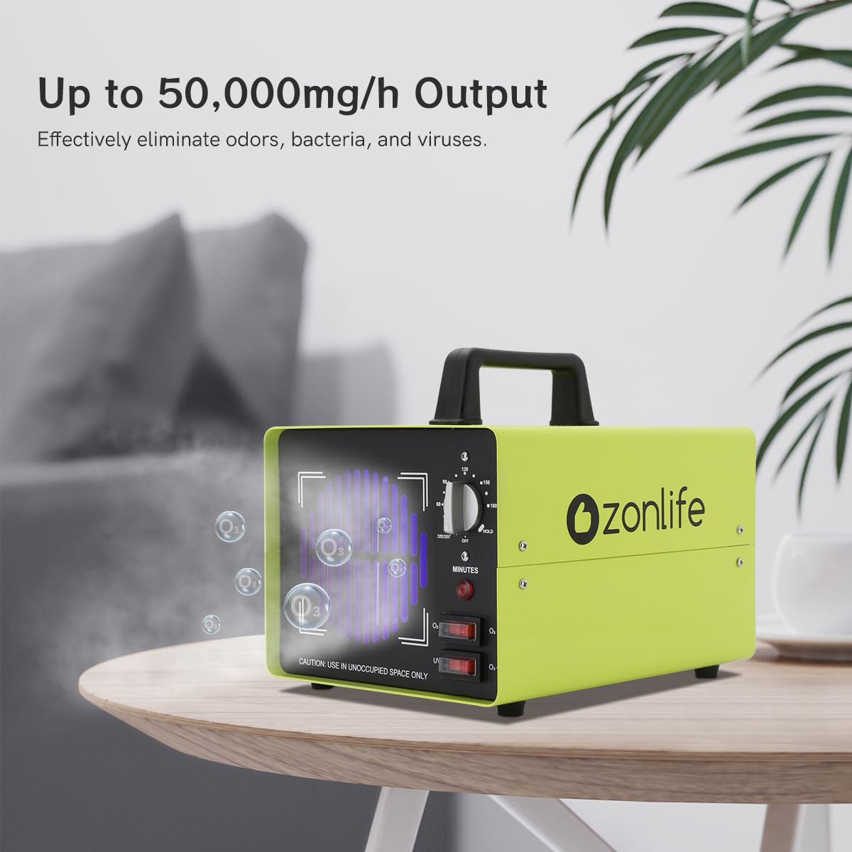 Powerful Dual Ozone Plate Professional 25g/50g Odor Eliminator Machine Ionizer Generator Air Purifier for Large Spaces, Industrial, Home