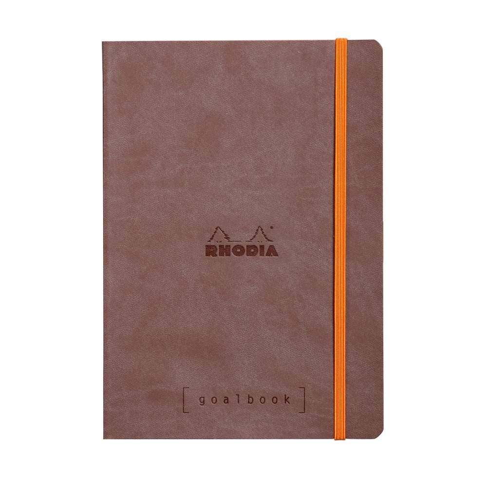 RHODIA 117743C - Notebook Bullet Journal Goalbook Chocolate - A5 14.8x21cm - Dotted - 240 pages - Ivory 90g/m² paper - 2 Ribbons, Elastic closure - Leatherette — image 1