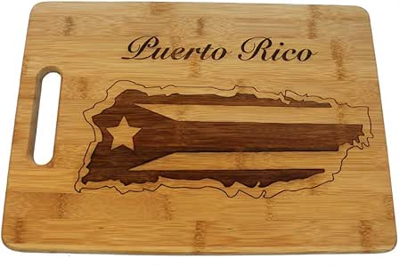 Puerto Rico - Tabla de cortar de bambú para decoración de cocina