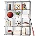 KOUSI DIY Wire Cube Storage, Modular Metal Shelf, Cubby Shelving, Stackable Grid Organizer, 12 Cube, Black