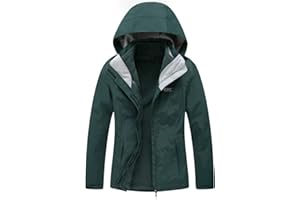 Diamond Candy Womens 3-in-1 Winter Jacket Waterproof Rain Coat with Hood Warm Fleece Ski Jackets
