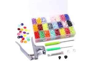 Hight Quality 384Pcs 24 Colors Plastic T5 Snap Buttons with Snaps Pliers Set, Plastic Snaps Hand Tool Snaps Fastener Perfect 