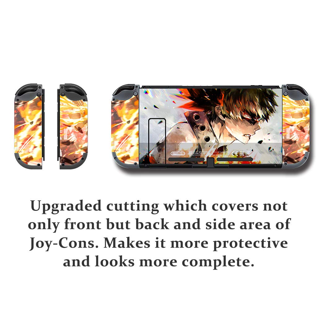 GilGames Full Set Decal for Nintendo Switch, Protector Wrap Skin Protective Faceplate Stickers Console Joy-Con Dock: Video Games