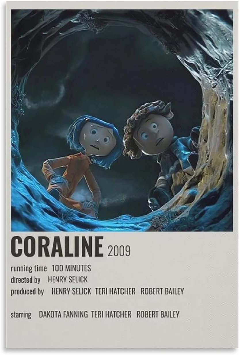 Posters & Prints - SIPMAN Vintage Movie 90s Room Aesthetic Coraline Canvas Print Home Decorations Posters for Room Aesthetic Wall Art Poster Unframe 12x18inch(30x45cm)