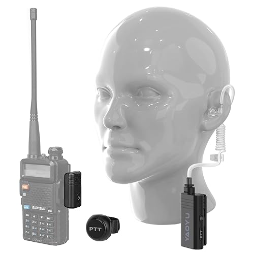 Wireless Headset with Clear Acoustic Tube Earpiece and Pin