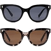 zooxsky 2 Pack Reading Sunglasses for Women Classic Reader Sunglasses Outdoor Full Lenses Magnifying Sun Readers UV Protection（BK+DT 1.25）