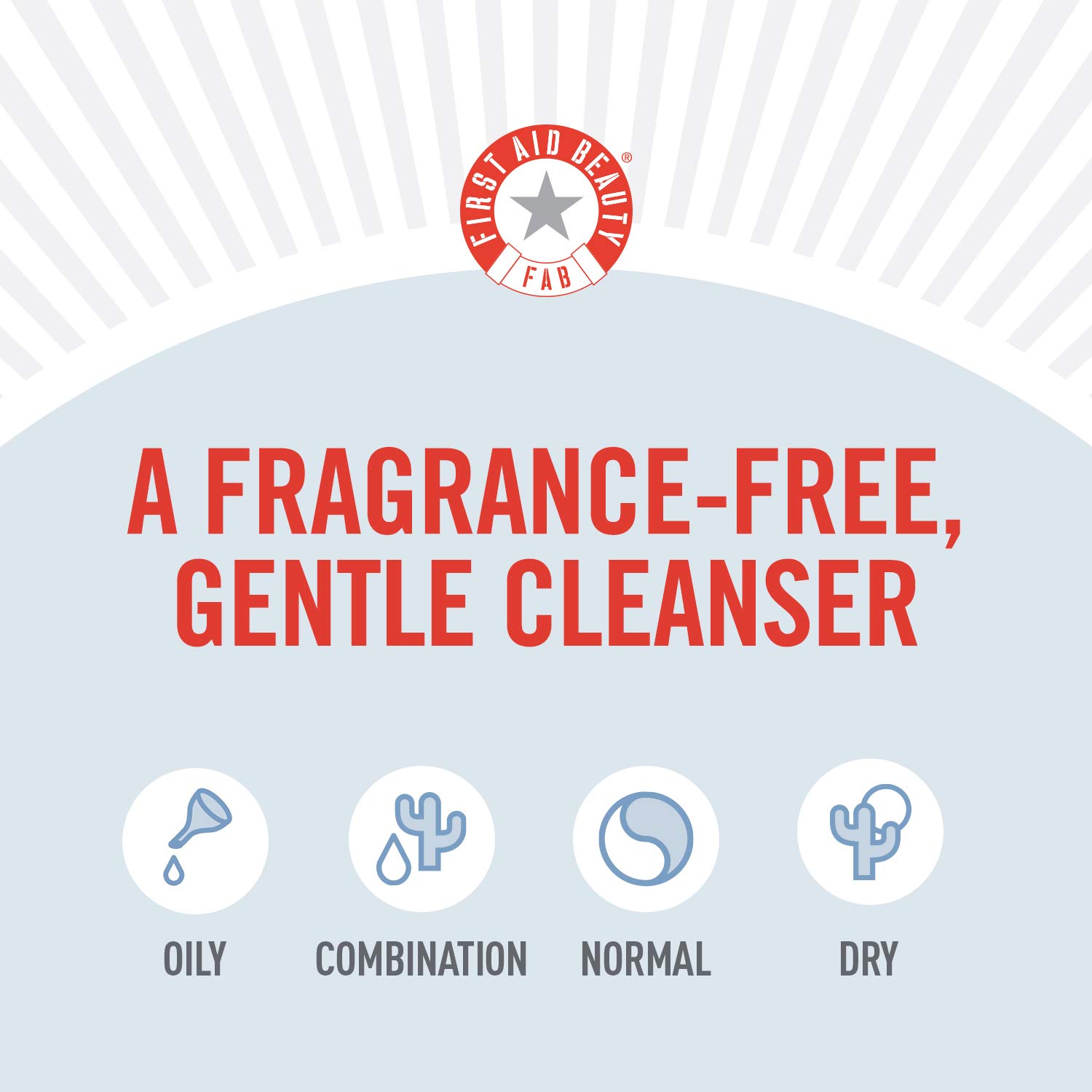 First Aid Beauty Pure Skin Face Cleanser, Sensitive Skin Cream Cleanser with Antioxidant Booster – 5 oz.: Beauty