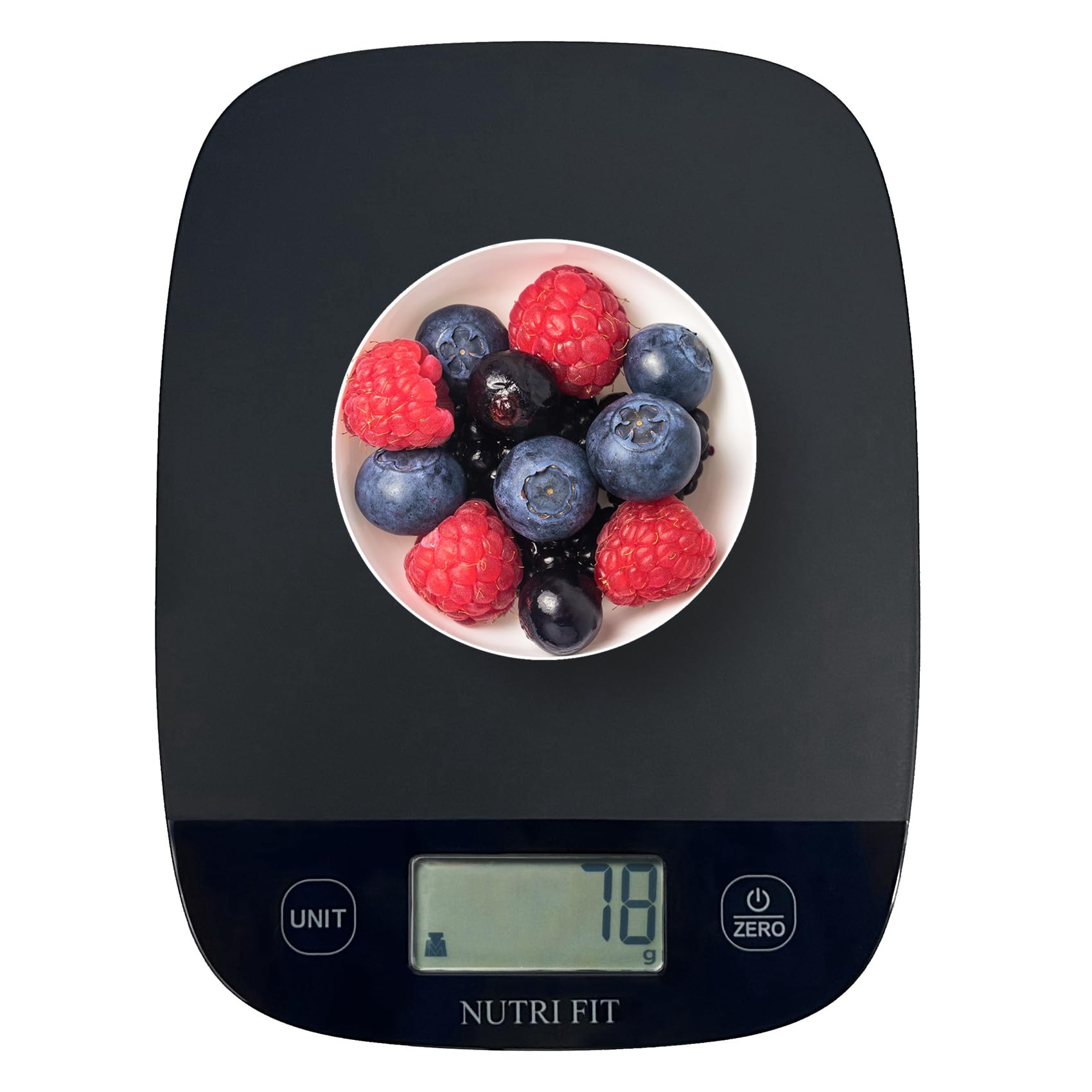 NUTRI FIT Food Scale for Kitchen Scales Digital Weight Grams and Ounces, Baking Scale Accurate for Weight Loss, Cooking, Coffee, Keto Diet, Meal Prep, 0.1oz Ultra Slim Smart Tare Black