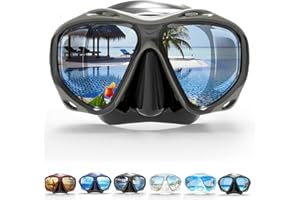 COPOZZ Adult Scuba Mask, Dive Mask Anti Fog Snorkeling Scuba Diving Glasses, Great Seal Free Diving Tempered Glass Mask Goggles
