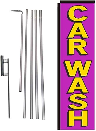 Amazon Com Large Car Wash Rectangle Feather Banner Flag With