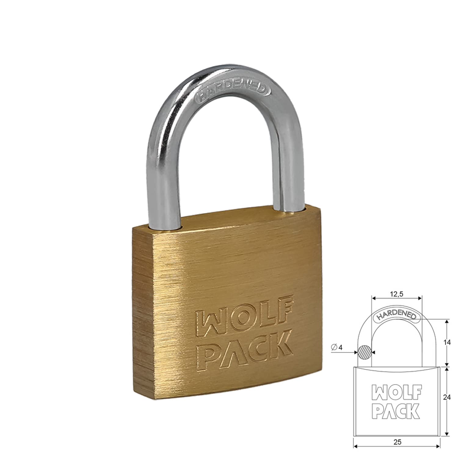 Wolfpack Brass Padlock A/Standard 25 mm