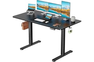 Marsail Electric Standing Desk with One-Piece Desktop,63 x 30 inch Height Adjustable Office Gaming Computer Desk with Deeper Tabletop,Home Office Stand up Desk with 4 Memory Presets, Desk for Bedroom