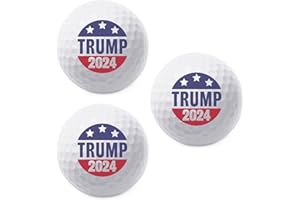 TeesAndTankYou Trump 2024 Badge Golf Ball - Novelty Gift for Men Golfers and Dad