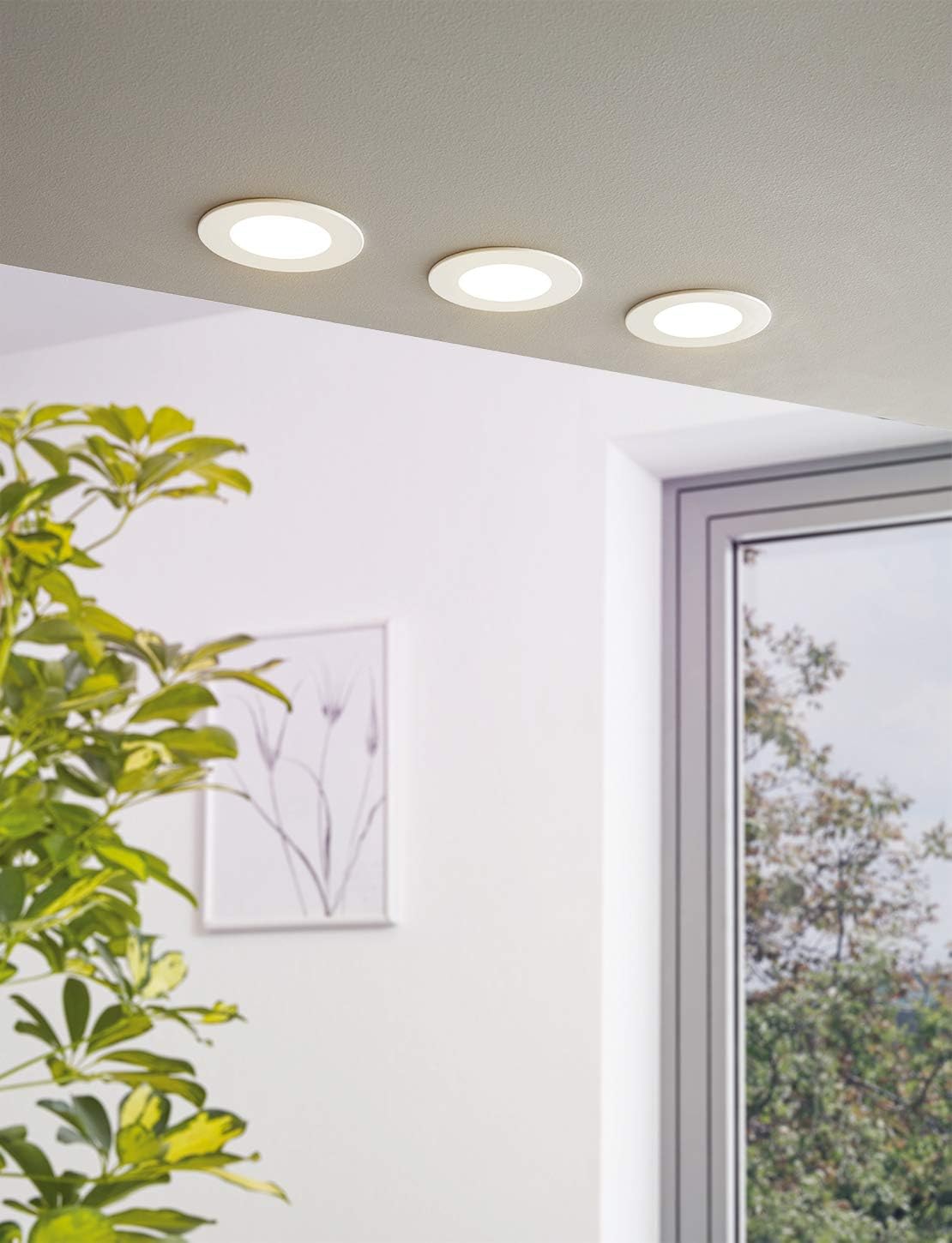 EGLO Access Fueva-A LED Recessed Spotlight, 1-Bulb Recessed Light Made of Aluminium, Plastic in White, LED Recessed Spotlight - Image 4