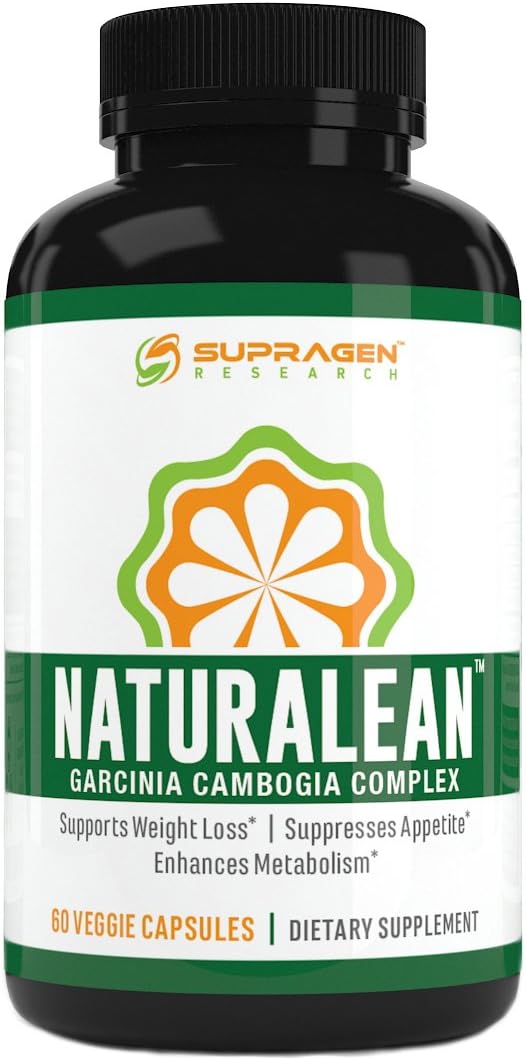 100% Garcinia Cambogia Pure Extract for Maximum Strength Weight Loss, Complex Blend, 60 Veggie Capsules, SUPRAGEN RESEARCH NATURALEAN