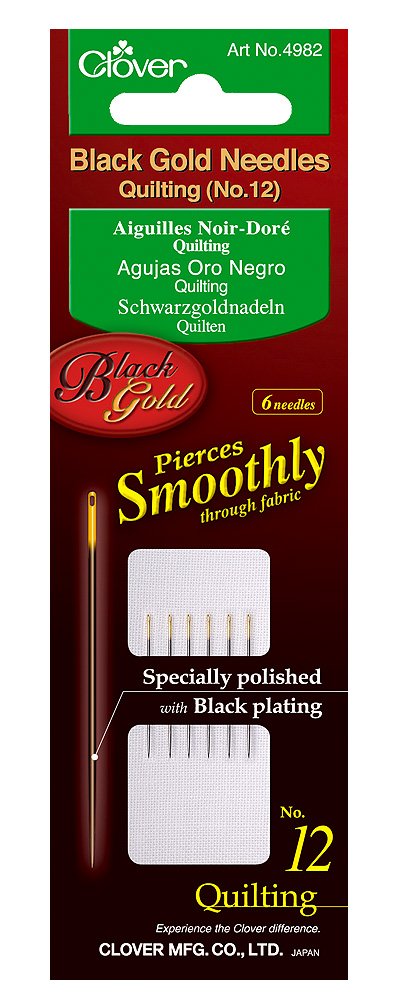 Clover Black Gold Needles: Quilting No 12