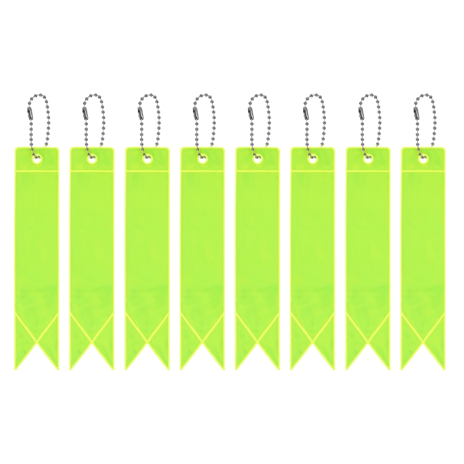 PATIKIL Safety Reflector, 8 Pack Reflector Tag Pendant Reflective Safety Keychain Gear for Backpack Cycling Running Wheelchairs, Fluorescent Green