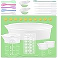 Sjubaopen Silicone Measuring Cups Kit for Resin, Epoxy Supplies Set with 600ml, 250ml & 100ml Cups, Reusable Resin Mat, Stir Sticks, Mixing Molds Arts, Crafts