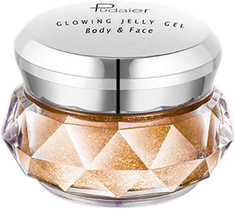 Jeeke 8 Colors Eyeshadow Magnificent Jelly Gel Highlighter Glitter Eye Shadow Face Glow Cosmetic Makeup (3.6x4.6cm/1.4x1.8inch, Color D)