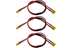 LINSYRC 3-Pack XT30 Extension Cable XT-30 Plug Male to Female Connector Adapter with 30cm 16AWG Silicone Wire for RC Lithium Battery