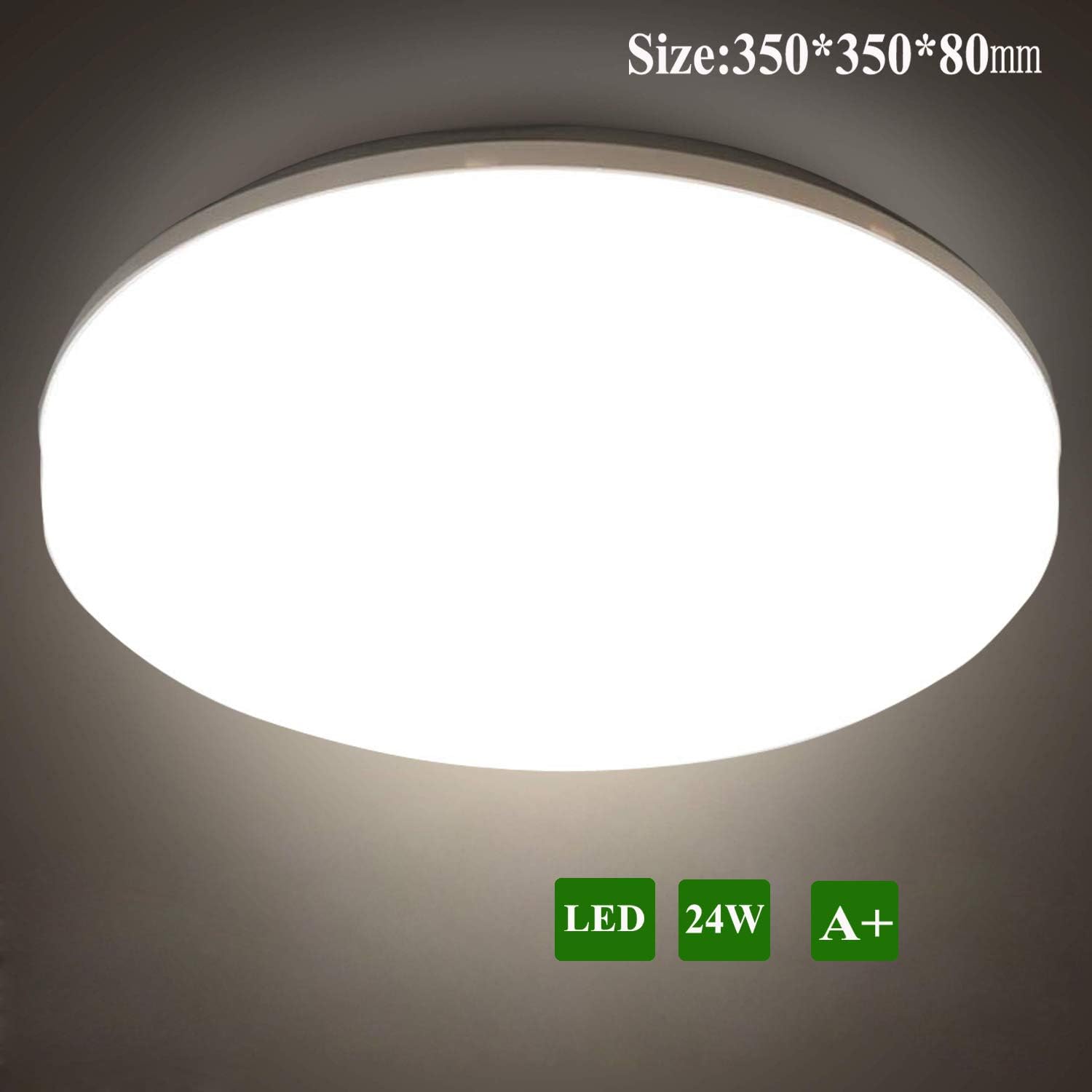 24W LED Ceiling Lights,Nodimmable 4000K Natural White Ø 35cm,Indoor