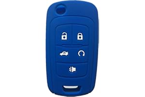 Silicone Chevy Key Fob Cover：Rpkey Keyless Remote Control Protector Replacement Fit for Chevrolet Equinox Cruze Camaro Malibu Impala Sonic | Blue Car Key Case
