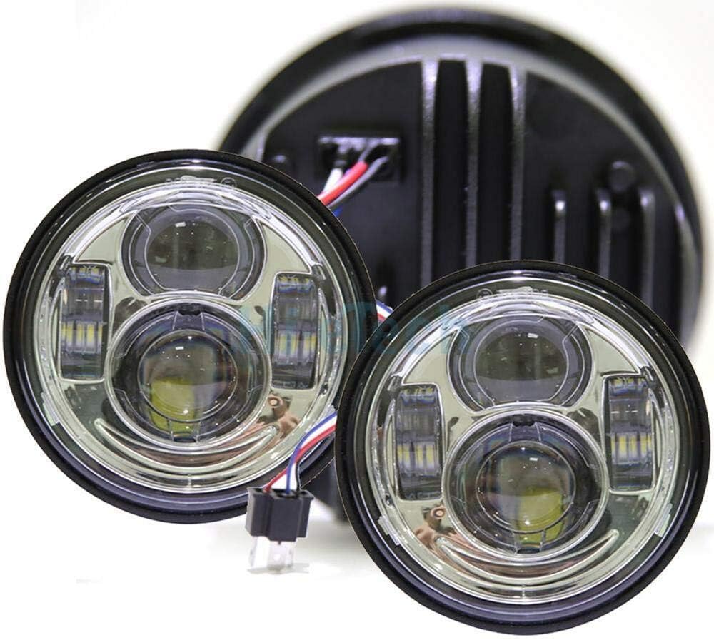 4.65" LED Headlight Twin Dual Projector, Compatible with Harley Dyna Fat Bob FXDF 08-16