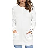 LOMON Long Sleeve Womens Tunic Tops to Wear with Leggings Loose Fit Crew Neck T Shirts with Pockets