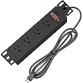 10" Rack PDU- 1U (4Outlets) 10-inch Mini Rack Power Distribution Unit with Protection (125V/15A 6ft Cable), Network Cabinet R