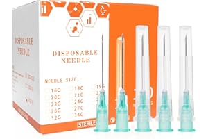 OTWOOI Disposable 21 Gauge Needles 1 Inch, Individual Package, Box of 100 Pcs