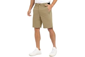 TBMPOY Men's 9" Golf Shorts Quick Dry Casual Shorts Dress Shorts Flat Front Stretch Lightweight for Work Business Travel