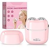 Facial Hair Removal for Women - Painless Electric Face Shaver for Peach Fuzz & Sensitive Skin, USB-C Rechargeable Hair Remover for Upper Lip & Chin,IPX7 Mini Portable for Smooth Skin at Home & Travel