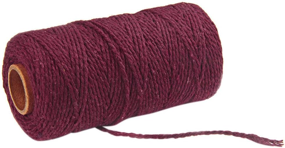 Yard Pure Cotton Twisted Cord Rope Crafts Macrame Artisan String,Garden Twine for Floristry, Gifts, DIY Arts&Crafts, Decoration, Bundling, Garden and Recycling 100m Long/100 (G)