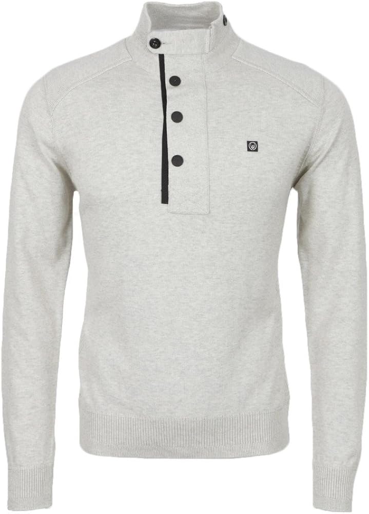 Duck & Cover Malvern Half Button Jumper, Ecru Amazon.co.uk Clothing