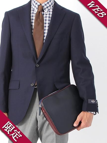 Amazon Co Jp ザ スーツカンパニー アントニオ ラヴェルダ レザークラッチバッグ ネイビー ブラウン シューズ バッグ