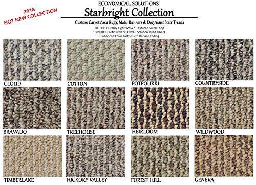 KOECKRITZRugs Sample Swatch (Unbound) - Potpourri - Economical Solutions Starlight Collection | 20.5 Oz. Scroll Loop Carpet. Durable Tight Weave, 12 Multi Colored Choices.