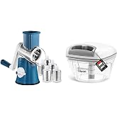 Cheese Grater and Manual Food Chopper Bundle