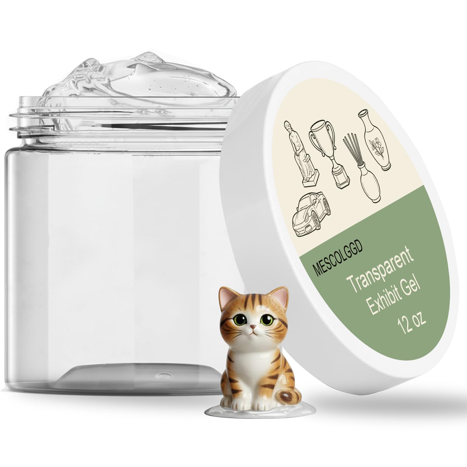Photo 1 of 12 oz Exhibit Gel for Museum, Removable Clear Museum Paste Putty Wax, Reusable Exhibit Putty, Fixed Collection Artifacts,Decorations,Glass and Action Figures to Prevent Vibration and Falling