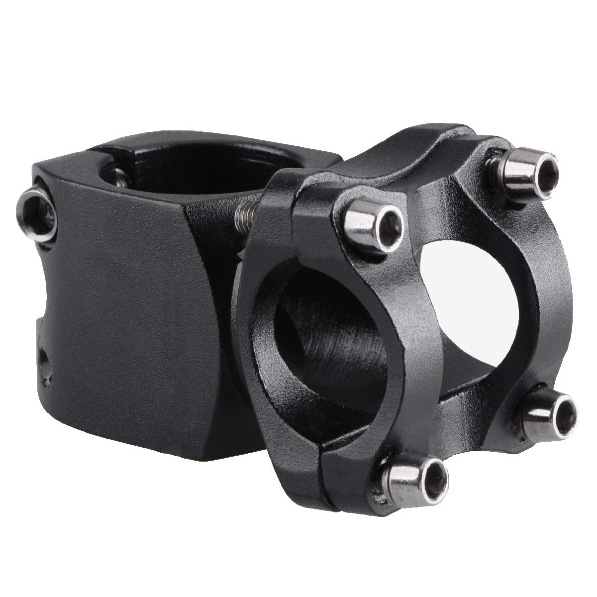 Azarxis Bike Stem 25.4mm 31.8mm Short Handlebar Stem Extender Aluminium Alloy MTB Stem for Mountain Bike Road Bike BMX Track Bike Fixie Gear (Black, 31.8 x 38mm) — image 1