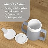 JFA Supplies 165ml Grey Adult Drinking Mug with Two Lids Non Spill view 6