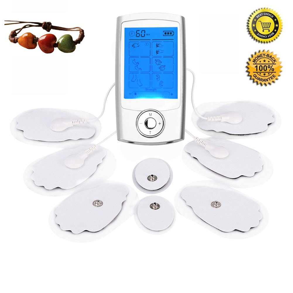  nueva versión  LQXstore recargables Tens EMS unidad con  modos y  cojines impulso dolor alivio masajeador decenas unidad de impulso para el manejo del dolor y rehabilitación con gran para el tratamie