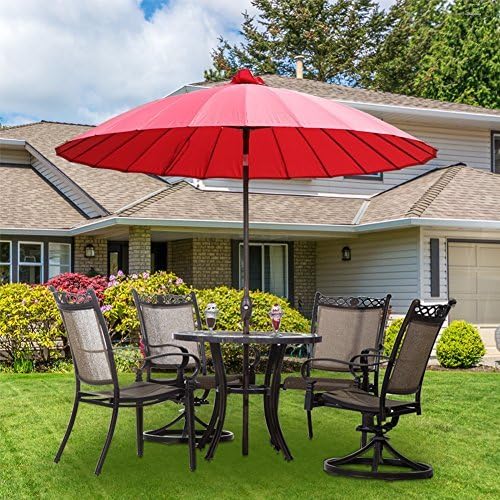 9ft Outdoor Market Table Umbrellas With Push Button Tilt And Crank Lift 8 Sturdy Square Ribs