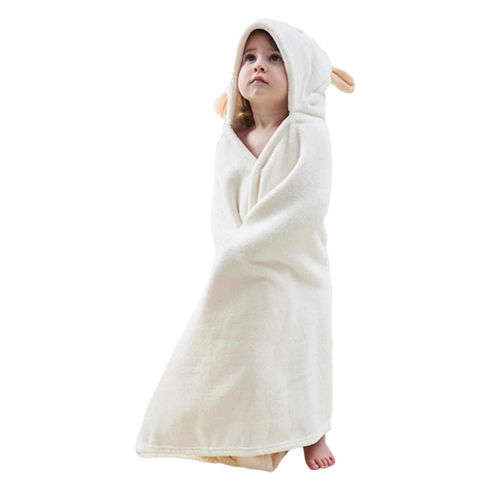 JK Home Boys Girls Hooded Beach Bath Towel - Kids Coral Fleece Cute Animal Bathrobe Bath Blanket Swimming Surfing Poncho Sport Robe