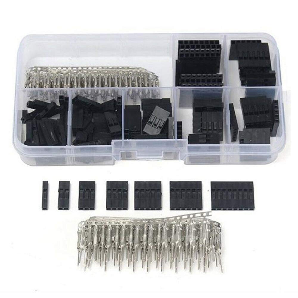TOOLDO 310pcs 2.54mm Dupont Crimp Pin Connector Female to Male Wire Jumper Lead Housing Connector Adaptor