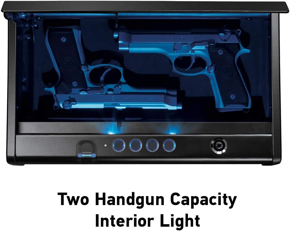 SentrySafe QAP2BEL Gun Safe with Biometric Lock, 2 Capacity & Interior Light: Home Improvement